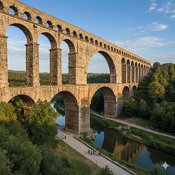 A roman aqueduct
