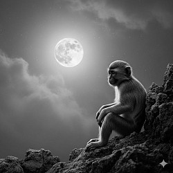 Moon Monkey Sitting
